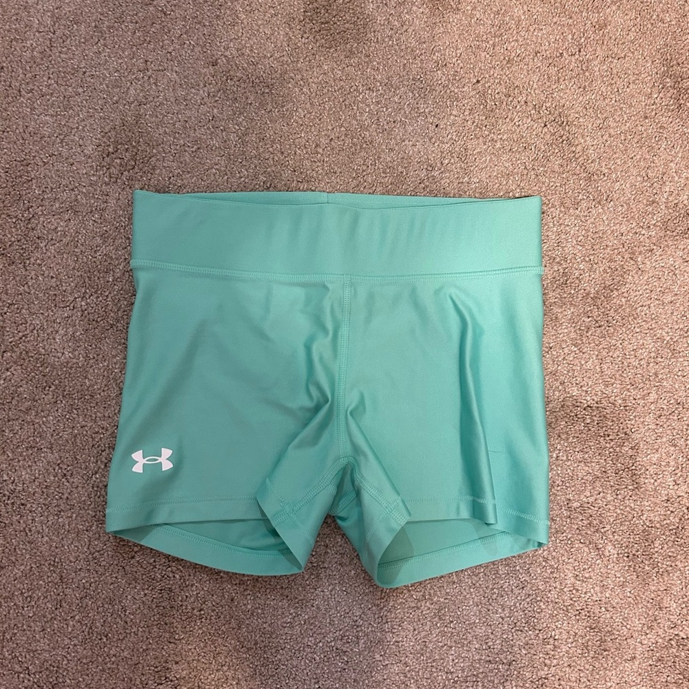 Under Armour teal women’s headgear midrise shorty size medium